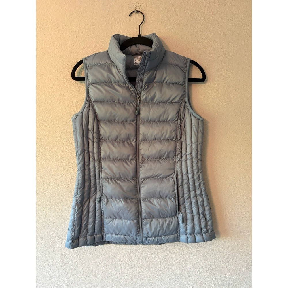 32 Degrees HEAT Women's Blue Lightweight Quilted Puffer Vest Full Zip Size S